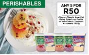 Clover Classic Low Fat Dairy Snack Or Fruits Of The Forest Yoghurt Assorted-For 5 x 150g