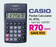 Casio Pocket Calculator HL-815L-Each