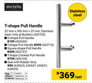 Dortello T-Shape Pull Handle 422729-Per Set
