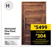 Horizontal Pine Pivot Door 653663-2.1m X 1.2m
