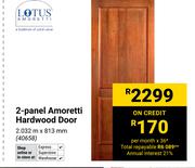Lotus 2-Panel Amoretti Hardwood Door 40658-2.032m X 813mm