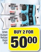 Spar Budget Refuse Bags-For 2 x 20's Pack