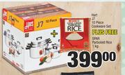 Hart J7 10 Piece Cookware Set Plus Free Spar Parboiled Rice 1Kg