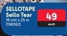 Sellotape Sello Tear-18mm x 25m Each