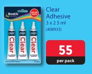 Bostik Clear Adhesive-3 x 25ml Per pack
