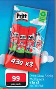 Pritt Glue Sticks Multipack-3 x 43g Per Pack