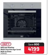 Defy 600mm Slimline Multi Function Eye Level Built In Oven