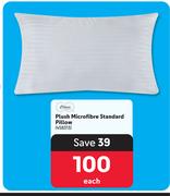 Classic Plush Microfibre Standard Pillow-Each