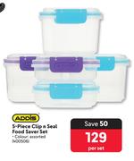 Addis 5 Piece Clip n Seal Food Saver Set-Per Set