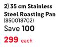Carbon 35cm Stainless Steel Roasting Pan-Each