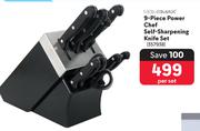 Home Max 9 Piece Power Chef Self Sharpening Knife Set-Per Set