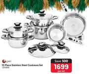 Tissolli 12 Piece Stainless Steel Cookware Set-Per Set