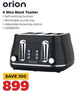 Orion 4 Slice Black Toaster