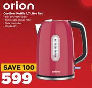 Orion Cordless Kettle 1.7L Red