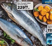 Whole Norwegian Salmon (Previously Frozen)-Per Kg
