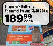 Chapman's Butterfly Vannamei Prawns 31/40-700g Each