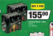 Carling Black Label Cans-For 2 x 6 x 500ml