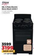 Univa 58L 4 Plate Electric Stove Black U405-1