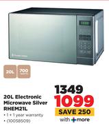 Russell Hobbs 20L Electronic Microwave Silver RHEM21L