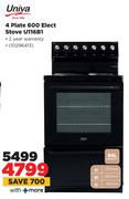 Univa 4 Plate 600 Electric Stove U116B1