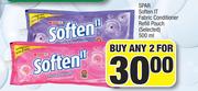 Spar Soften It Fabric Conditioner Refill Pouch(Selected)-For Any 2 x 500ml