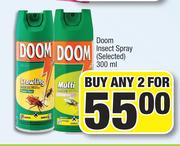 Doom Insect Spray (Selected)-For Any 2 x 300ml