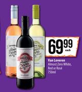Van Loveren Almost Zero White, Red Or Rose-750ml Each