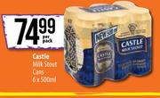 Castle Milk Stout Cans-6 x 500ml Per Pack