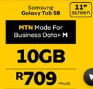 Samsung Galaxy Tab S8 11" Screen-On MTN Made For Business Data+ M 10GB