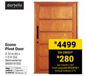 Dortello Econo Pivot Door 2.12m (h) x 1.2m (w)