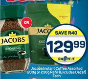 Jacobs Instant Coffee Assorted 200g Or 230g Refill-Each