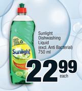 Sunlight Dishwashing Liquid(Excl. Anti Bacterial)-750ml Each