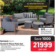 Terrace Leisure Orchid 5 Piece Patio Set