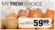 Potatoes 3kg & Freshline Onions 3kg-Per Combo