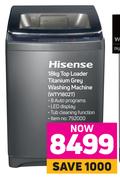 Hisense 18Kg Top Loader Titanium Grey Washing Machine WTY1802T