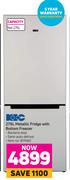 KIC 276L Metallic Fridge With Bottom Freezer