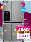 LG 601L Side By Side Silver Freezer Fridge GC-L247SLUV