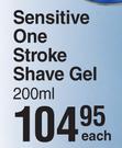 Nivea Men Sensitive One Stroke Shave Gel-200ml Each