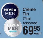 Nivea Men Creme Tin-75ml Each