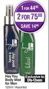 Hey You Body Mist For Men Assorted-125ml