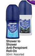 Shower To Shower Anti Perspirant Roll On-50ml