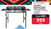 Megamaster Portable Stainless Steel Charcoal Braai