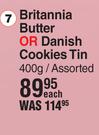 Britannia Butter Or Danish Cookies Tin Assorted-400g Each