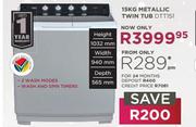 Defy 15Kg Metallic Twin Tub DTT151