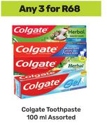 Colgate Toothpaste Assorted-For 3 x 100ml
