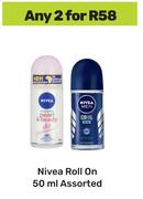 Nivea Roll On Assorted-For 2 x 50ml