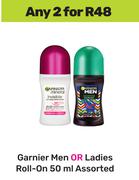 Garnier Men Or Ladies Roll On Assorted-For 2 x 50ml