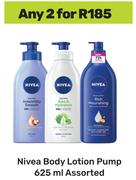 Nivea body Lotion Pump Assorted-For 2 x 625ml