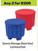 Sunny Storage Stool & Lid Assorted-For 2