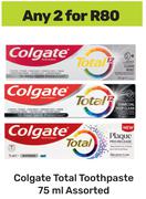 Colgate Total Toothpaste Assorted-For 2 x 75ml